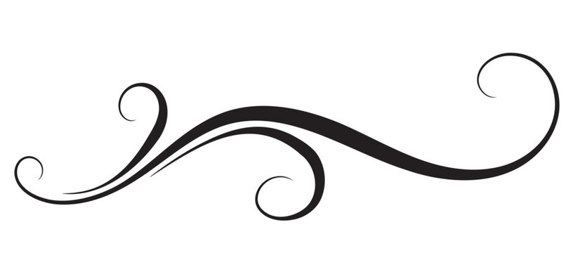 Floral ornament with leaves and abstract lines. Minimalistic element for decor and greeting or invitation card design