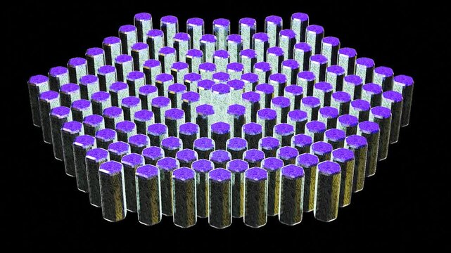 10 seconds  hexagon pillars  wave up down pulsing animation screensaver HD video