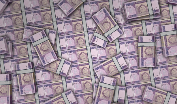Afghanistan 100 Afghani money banknotes pack 3d illustration