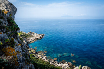 Fototapeta premium Tyrrhenian Sea at Capo di Milazzo, a peninsula on the north eastern part Sicily, Italy