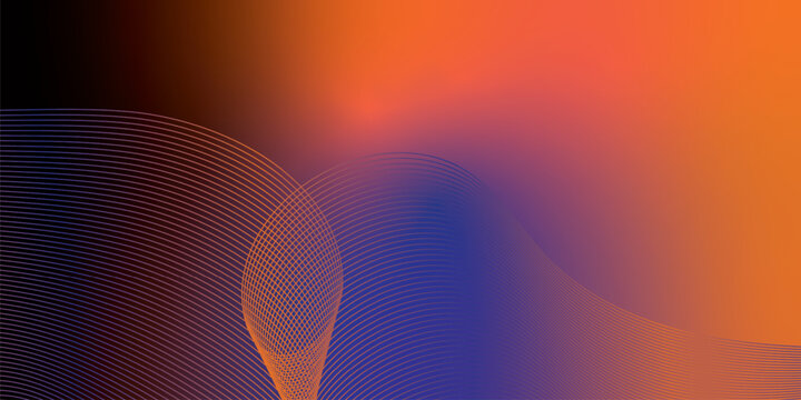 Abstract colorful vector background with flowing orange black and navy blue  waves and dynamic rainbow lines creating a vibrant energetic design pattern for modern wallpaper or technology backdrop