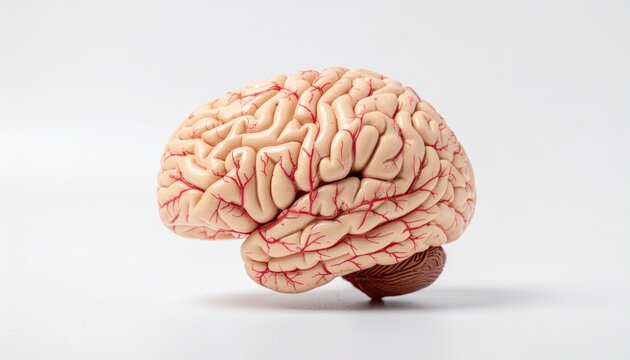 Brain model with white background.