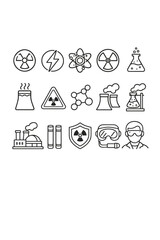 Fototapeta premium Counter icon energy image rod generation molecule simple warning flask shield vector
