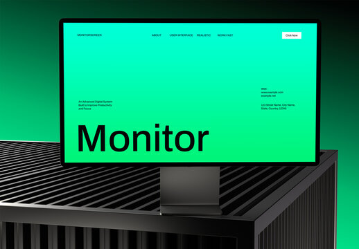 Monitor Screen Display Mockup