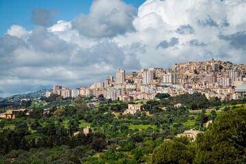 Fototapeta premium City skyline of modern part of Agrigento, Sicily, Italytaly
