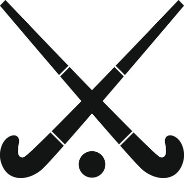 field hockey sticks crossed icon sport game symbol eps vector file