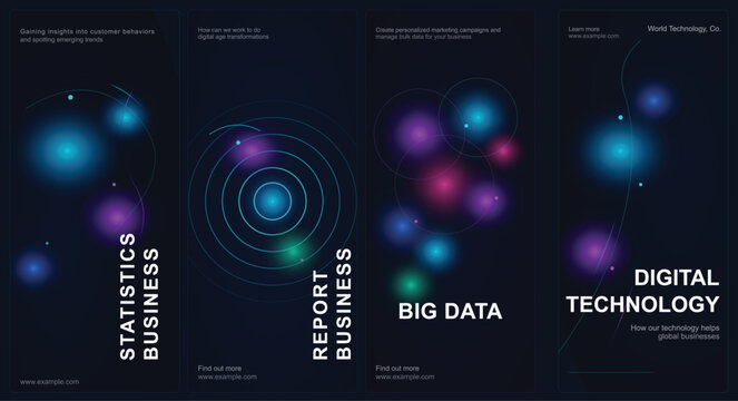 Infographic templates for business statistics, reports, and digital technology