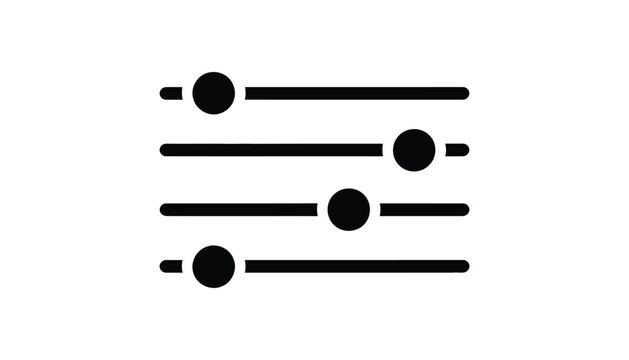 Black equalizer bars with circles, audio settings