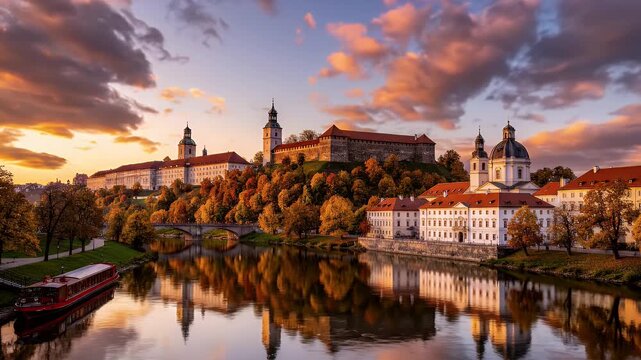 Passau, Germany - A Stunning Sunset Over the City.