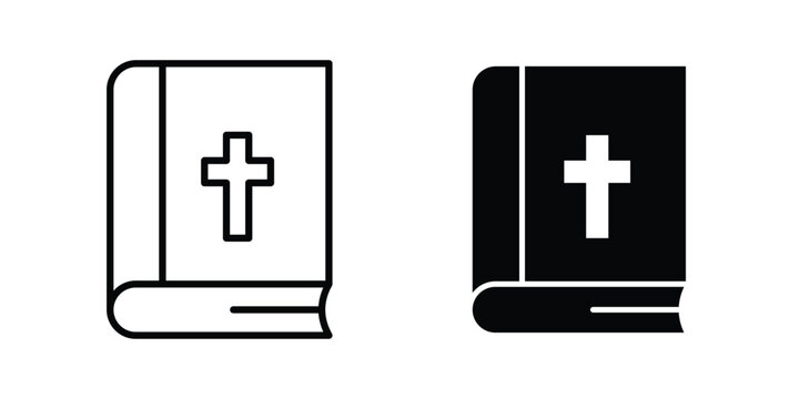 Bible icon design pack in white and black color