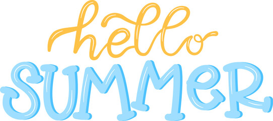 Obraz premium Hello summer hand drawn vector