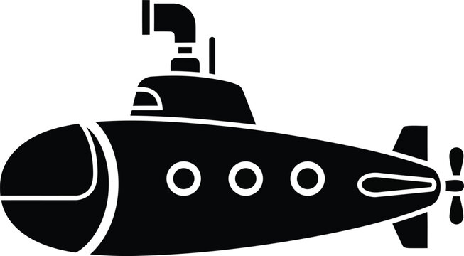 Submarine silhouette vector icon