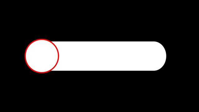 Clean white lower third bar with red stroke circle slider animation. Modern minimal title overlay for broadcast, corporate, and social media content, smooth motion alpha channel