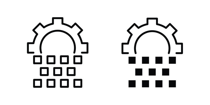 Digital transformation icon design pack in white and black color