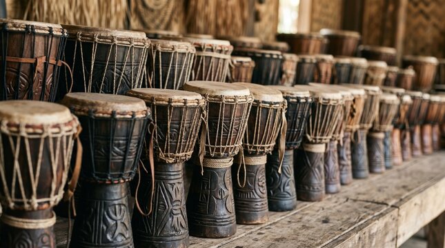 Artistic Tifa drum pattern forming rhythmic composition, ideal for creative design and music backgrounds.