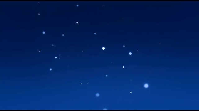 Silhouette of seven stars and a crescent moon on deep blue gradient background, celestial