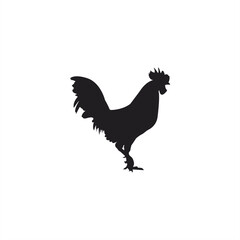 Chicken silhouette, Vector silhouette of Chicken on White Background, Black Isolated Chicken on White Background © Ahwati Sazkiaaa