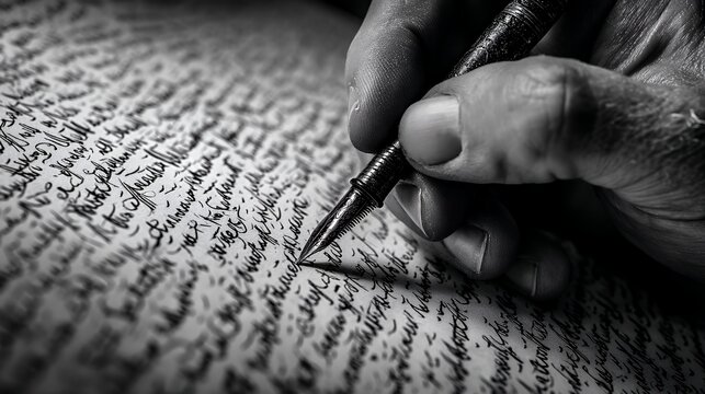 Vintage Calligraphy: Masterful Handwriting with Ink Pen Art