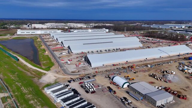 Hyperscaling Meta Prometheus data center expansion using tent structures, New Albany, Ohio