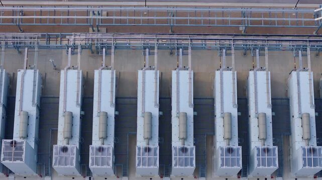 Google One data center backup generators with natural gas piping in, New Albany, Ohio, USA
