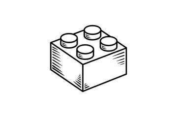 Fototapeta premium Isometric Block Toy With Four Studs Illustration