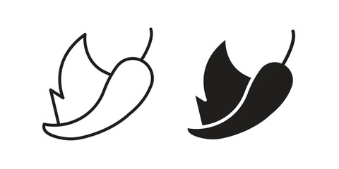 Obraz premium Pepper hot icon design pack in white and black color