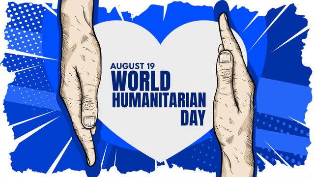 World Humanitarian Day - banner, poster, vector illustration