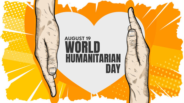 World Humanitarian Day - banner, poster, vector illustration