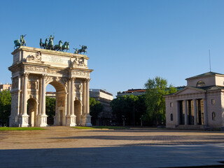 Obraz premium Milan, Italy: Arco della Pace, historic arch