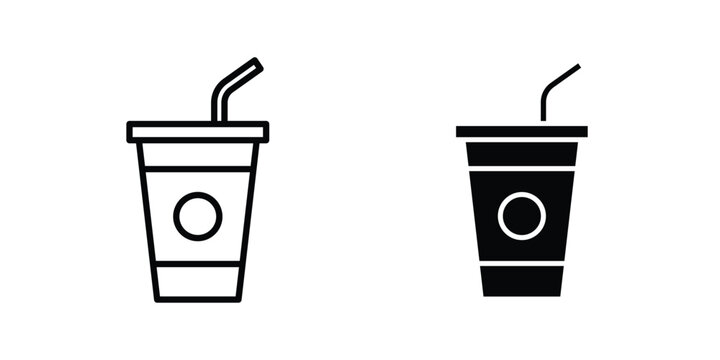 Swoosh Cup icon design pack in white and black color