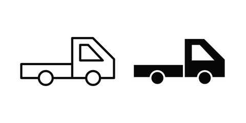 Fototapeta premium Truck container empty icon design pack in white and black color