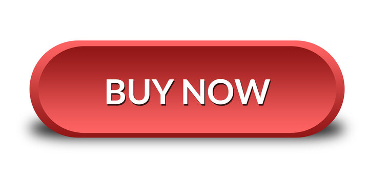 Glossy Red Buy Now Button in Rectangular Shape for Web and App UI