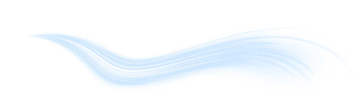 Abstract light waves flow across a dark background. Glowing accents create a smooth visual motion. Artwork PNG.