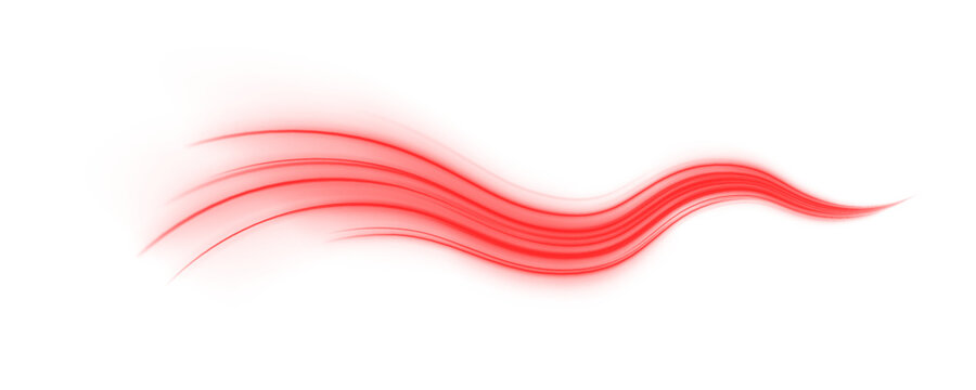 Red glowing beams stretch across digital night sky. Motion blur highlights fast communication flow. Sci-fi PNG.