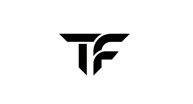 Abstract TF initials logo modern geometric monogram vector design isolated on white