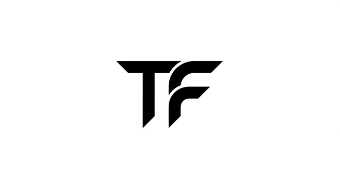 Elegant TF initials logo abstract curved monogram vector branding design isolated on white
