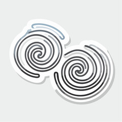 Fototapeta premium Two Swirling Spiral Shapes Sticker