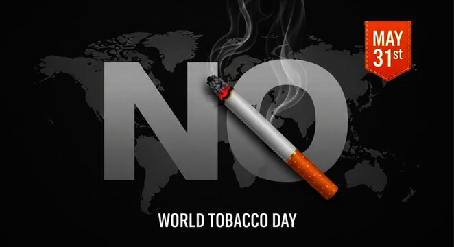 World No Tobacco Day Vector Illustration May 31st Campaign Background