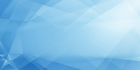 Fototapeta premium Abstract Blue Low Poly Background with Light Gradient and Geometric Polygon Shapes