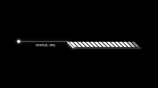 Minimal loading bar with status label indicator