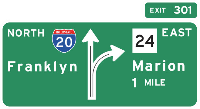 ROAD SIGN INTERSTATE GLOSSY VECTOR