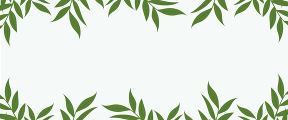 Fototapeta premium Minimalist exotic plant frame for organic brand message vector illustration.