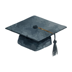 watercolor illustration of a graduation cap © Menhikki