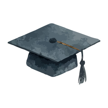 watercolor illustration of a graduation cap