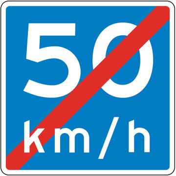 Speed Limit & Restriction Signs, End of minimum  speed