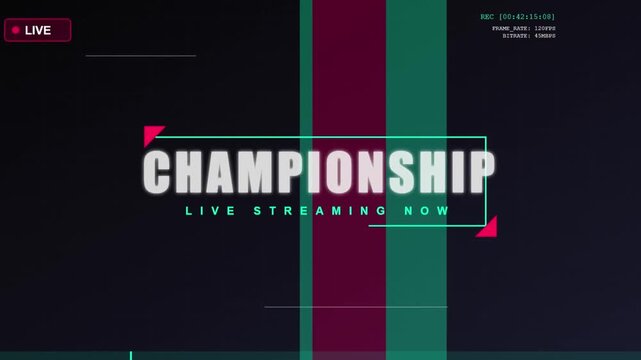 Professional esports championship live streaming broadcast interface with recording status indicators and modern digital overlay design.