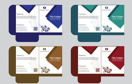 Modern Business Presentation Folder, Professional Company File Folder Layout