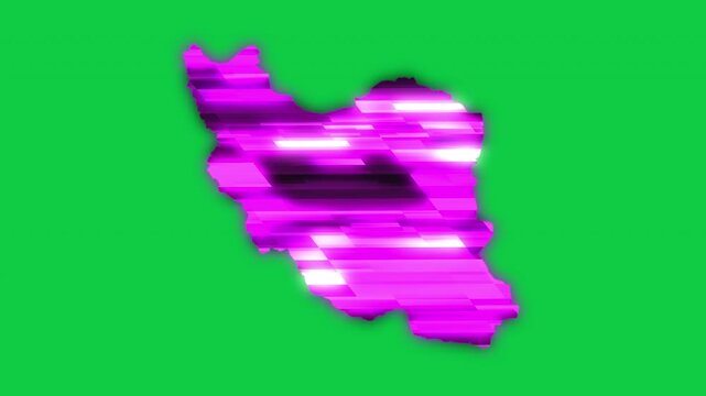 Iran purple news headline effect map pop animation green background