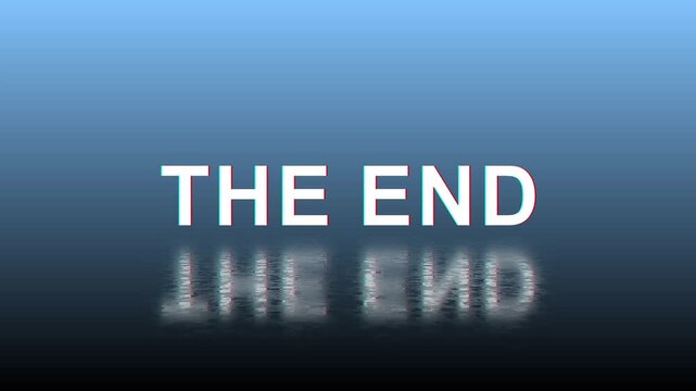 The End Glitch Text Animation with Digital Distortion for Cinematic Outro and Futuristic Visual Effects