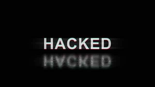 Hacked Glitch Text Animation with Digital Distortion Cyber Effect for Futuristic Tech Backgrounds